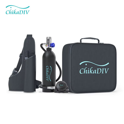 C400 Mini Scuba Tank Oxygen Cylinder Refillable 1L Capacity Diving Gear Diver Portable Diving Snorkeling Equipment