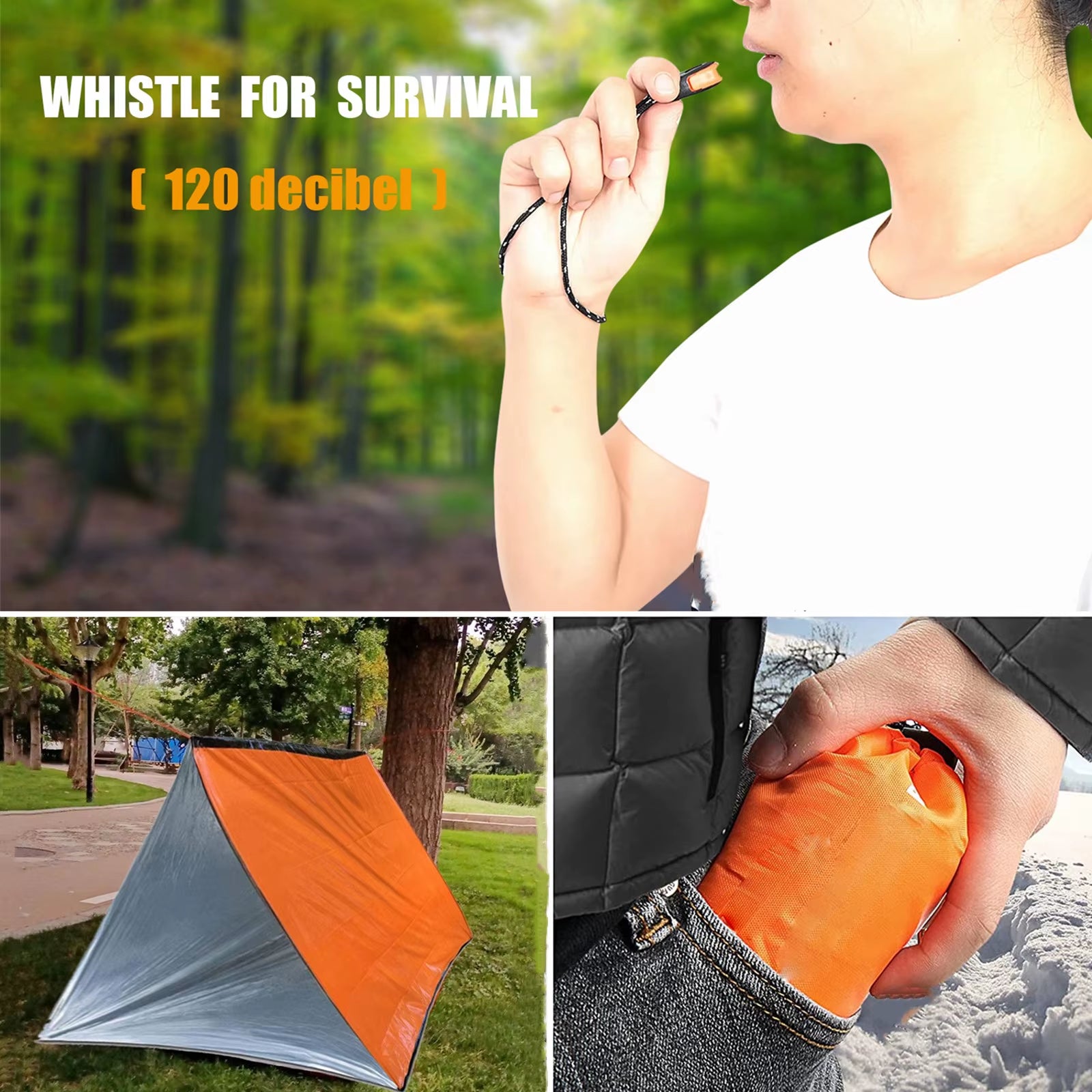 Waterproof Mylar Thermal Emergency Survival Shelter Tent for Two - Ideal for Hiking and Outdoor Camping