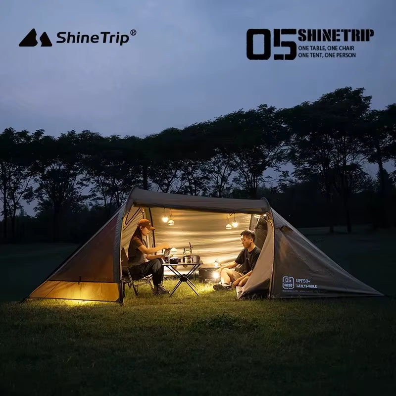 Shinetrip Lightweight Tunnel Camping Tent with Sun Protection and Spacious Design, Made from Durable Oxford Cloth, Multifunctional Outdoor Shelter