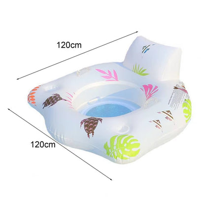 Luxurious Water Air Mattress Swim Chair with U-Shaped Design and Color-Changing Light for Ultimate Relaxation by the Pool
