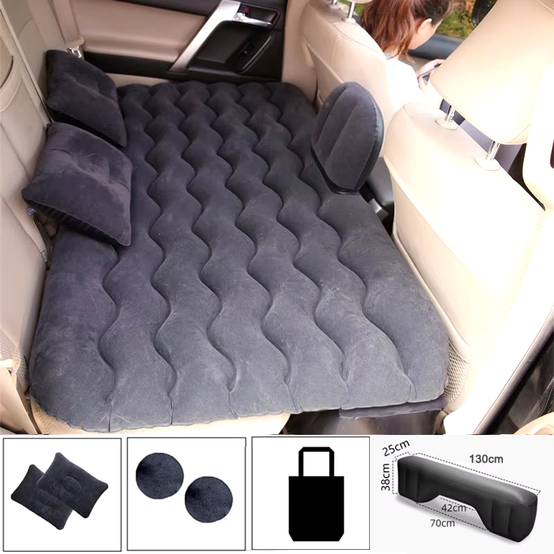 Universal Car Air Inflatable Travel Mattress for Back Seat - Multi-Functional Sofa Pillow and Outdoor Camping Cushion