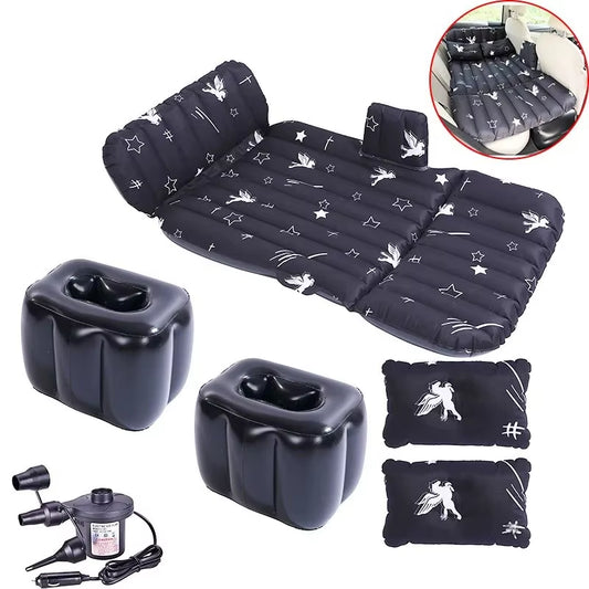 Car Inflatable Travel Bed for SUV Rear Seats - Air Cushion Mattress for Road Trips