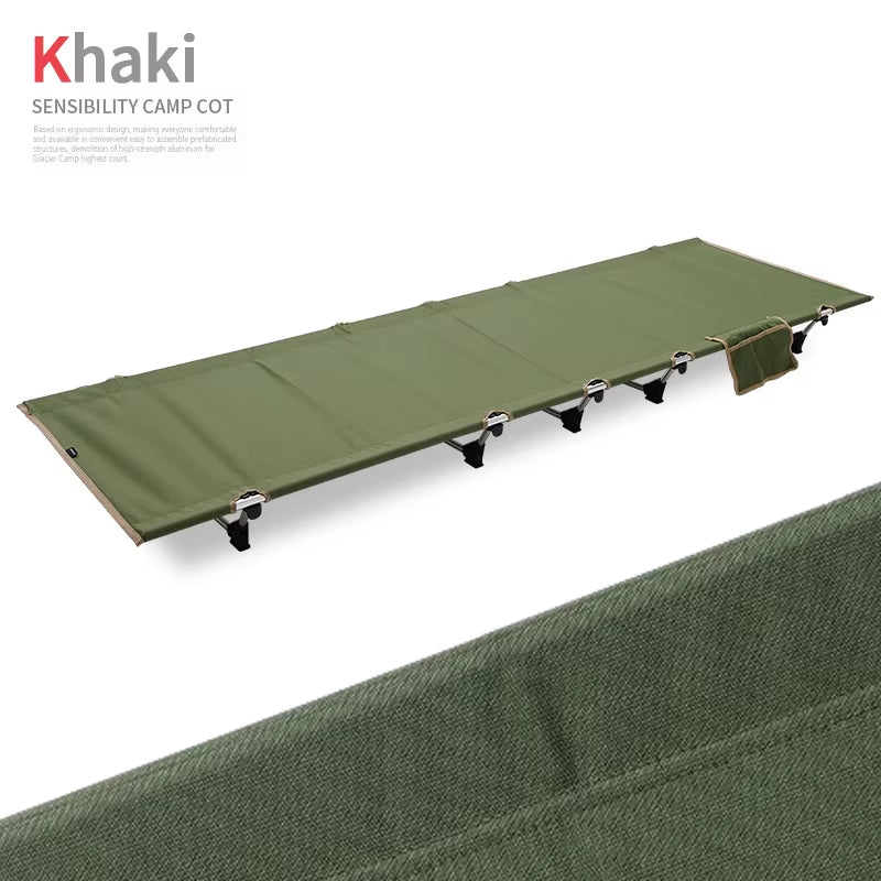 Outdoor Lightweight Portable Folding Camp Bed - Oxford Cloth Leisure Bed for Camping and Relaxation