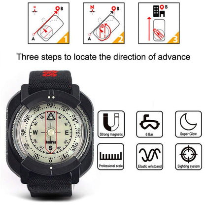Adventurer's Dynamic Glow Compass Watch