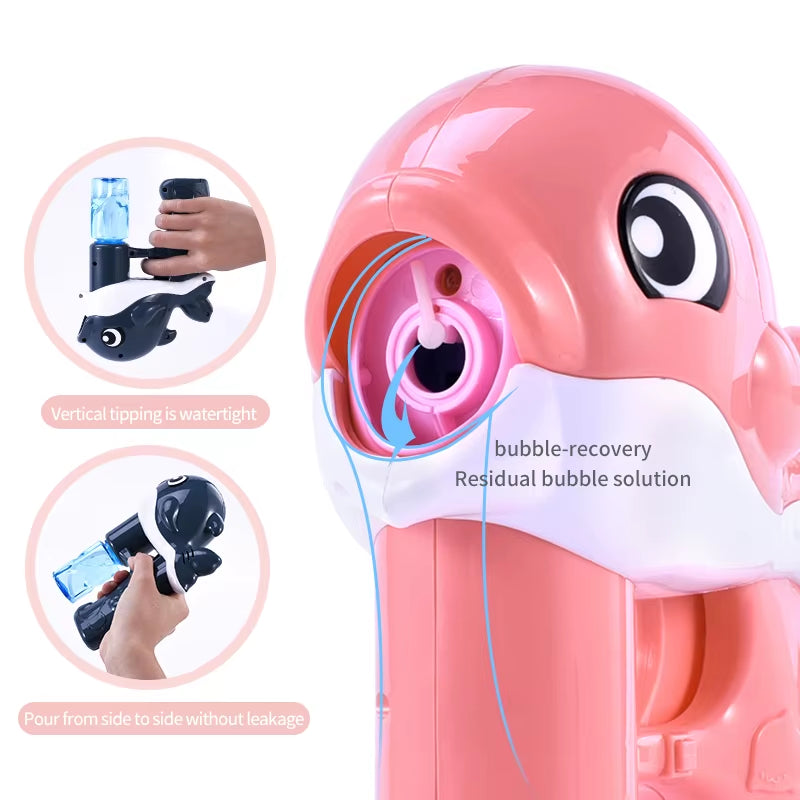 Whale Handheld Fully Automatic Bubble Gun Bubble Blower Summer Toys Indoor and Outdoor Must-Have Toys Easter Birthday Party