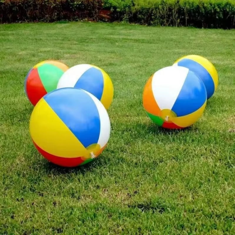 Set of 3 Inflatable Rainbow Beach Balls - Colorful Pool Party Accessories and Summer Water Toys