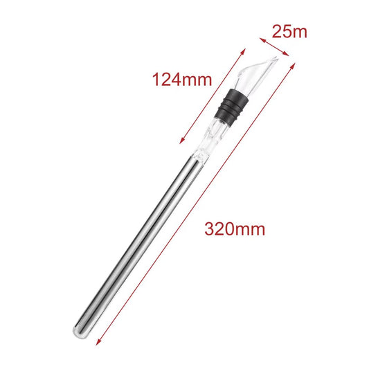 Ice Wine Chiller Stick with Wine Pourer Stainless Steel Cooling Stick Cooler Beer Juice Beverage Frozen Stick Bar Party Tool