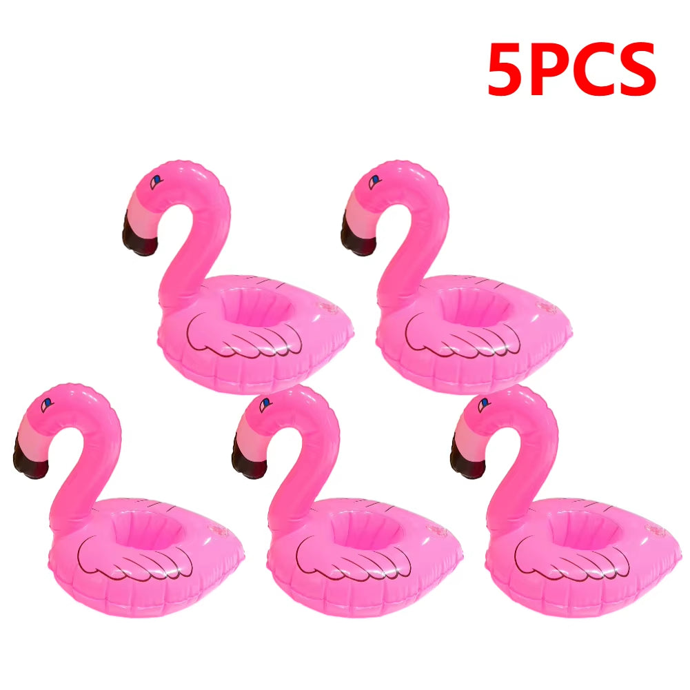 Float Inflatable Drink Cup Holder Pvc Floating Water Coaster Swimming Pool Drink Float Toy Flamingo Drinkware Tray Party Decor