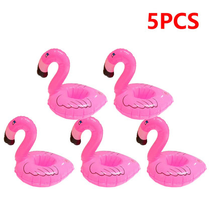 Float Inflatable Drink Cup Holder Pvc Floating Water Coaster Swimming Pool Drink Float Toy Flamingo Drinkware Tray Party Decor