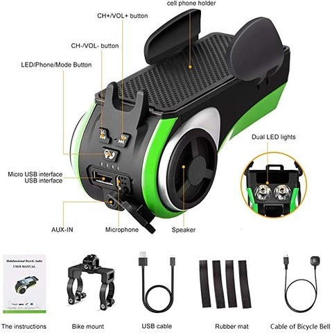 Epic 5-in-1 Bicycle Gadget - Illuminate & Entertain