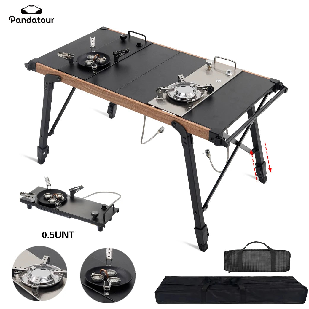 Panda-licious Portable BBQ Blast: The Mighty Gas Stove That Turns Campsites into Feasts!