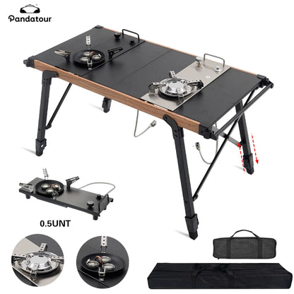 Panda-licious Portable BBQ Blast: The Mighty Gas Stove That Turns Campsites into Feasts!