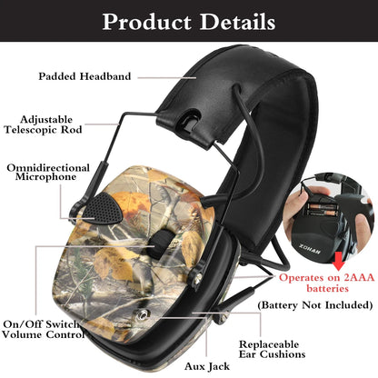 Tactical Anti-Noise Earmuff for Hunting Shooting Headphones Noise Reduction Electronic Hearing Protective Ear Protection