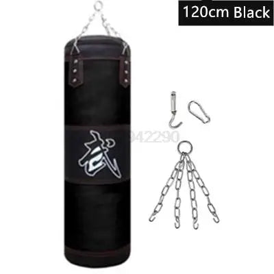 Punch Sandbag Durable Boxing Heavy Punch Bag with Metal Chain Hook Carabiner Fitness Training Hook Kick Fight Karate Taekwondo
