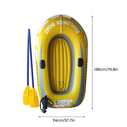 Inflatable Boat 2 People PVC Canoe Kayak Rubber Dinghy Thicken Foldable Drifting Fishing Boat Raft with Air Pump and Paddles