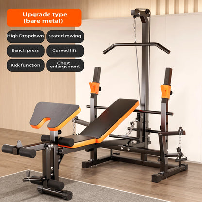 Household Barbell Weightlifting Bench , Fitness Press Bed, High Pull Bird Stool, Folding Weight Lifting Bed, Multi-Function