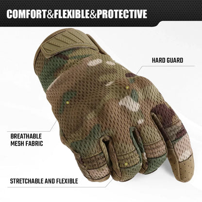 Camo Touch Screen Tactical Gloves Outdoor Hunting Shooting Sports Cycling Combat Airsoft Hiking Camping Bike Non-Slip Equipment