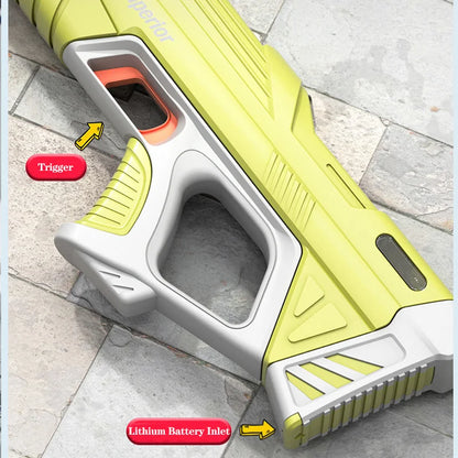 43Cm Full Electric Automatic Water Storage Gun Toys Portable Children Summer Beach Outdoor Fight Fantasy Toys for Boys Kids Game