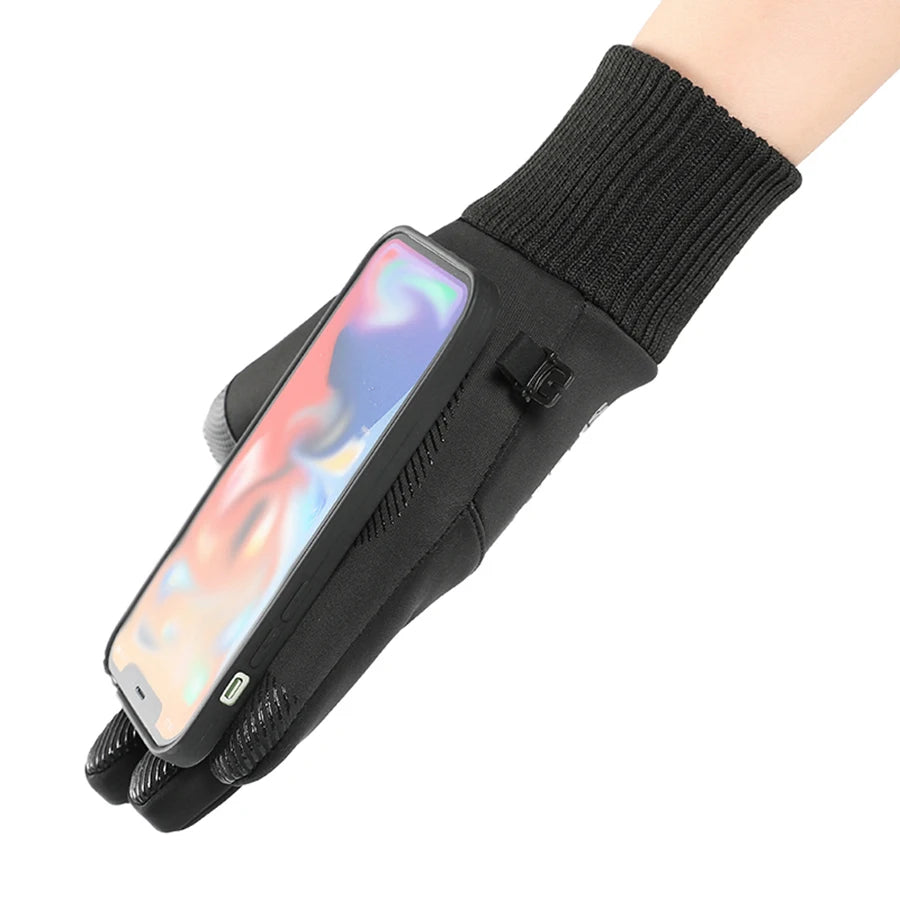 Men'S Waterproof Riding Gloves, Winter Gloves, Suitable for Outdoor Sports, Skiing, Running, Motorcycles, Touch Screens