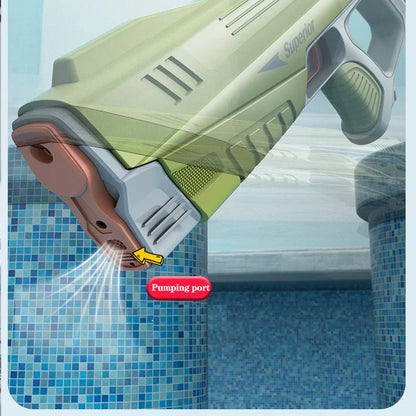 43Cm Full Electric Automatic Water Storage Gun Toys Portable Children Summer Beach Outdoor Fight Fantasy Toys for Boys Kids Game