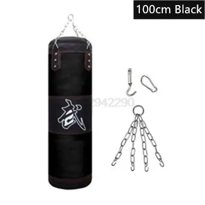 Punch Sandbag Durable Boxing Heavy Punch Bag with Metal Chain Hook Carabiner Fitness Training Hook Kick Fight Karate Taekwondo