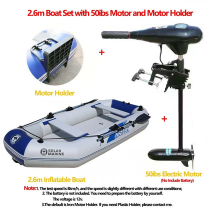 1.75~3.3M Inflatable Boat with Electric Motor Set for Fishing Drift Canoeing 1~5 Persons River Water Play Sports Air Deck Boat