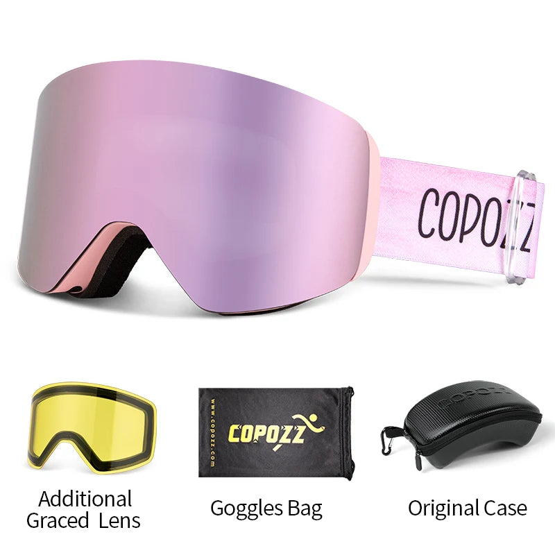 Professional Winter Ski Goggles Magnetic Quick-Change Double Layers Anti-Fog Snowboard Goggles Men Women Ski Equipment