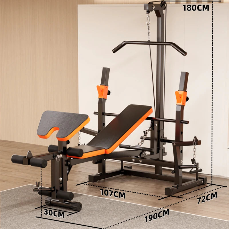 Household Barbell Weightlifting Bench , Fitness Press Bed, High Pull Bird Stool, Folding Weight Lifting Bed, Multi-Function
