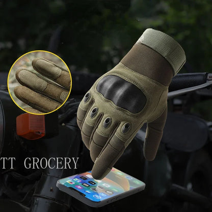 Touch Screen Tactical Paintball Airsoft Combat Motocycle Hard Knuckle Full Finger Gloves Security Protection