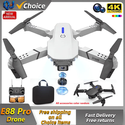 2024 E88Pro RC Drone 4K Professinal with 1080P Wide Angle HD Camera Foldable Helicopter WIFI FPV Height Hold Gift Toy