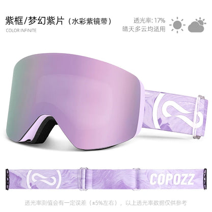 Professional Winter Ski Goggles Magnetic Quick-Change Double Layers Anti-Fog Snowboard Goggles Men Women Ski Equipment
