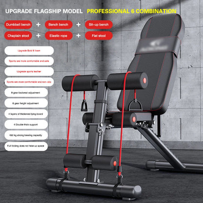 Dumbbell Bench Recumbent Bench Home Fitness Chair Deadlift Aid Men'S Barbell Flying Bird Folding Multifunctional Bench