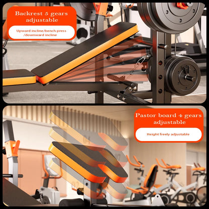 Household Barbell Weightlifting Bench , Fitness Press Bed, High Pull Bird Stool, Folding Weight Lifting Bed, Multi-Function