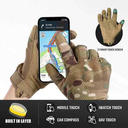 Camo Touch Screen Tactical Gloves Outdoor Hunting Shooting Sports Cycling Combat Airsoft Hiking Camping Bike Non-Slip Equipment