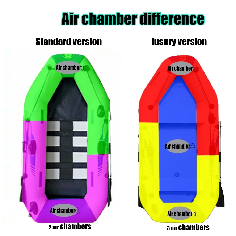 1.75~3.3M Inflatable Boat with Electric Motor Set for Fishing Drift Canoeing 1~5 Persons River Water Play Sports Air Deck Boat