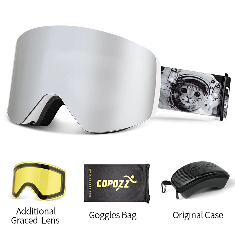 Professional Winter Ski Goggles Magnetic Quick-Change Double Layers Anti-Fog Snowboard Goggles Men Women Ski Equipment