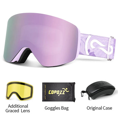 Professional Winter Ski Goggles Magnetic Quick-Change Double Layers Anti-Fog Snowboard Goggles Men Women Ski Equipment