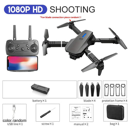 2024 E88Pro RC Drone 4K Professinal with 1080P Wide Angle HD Camera Foldable Helicopter WIFI FPV Height Hold Gift Toy