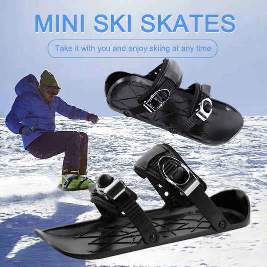 Winter Mini Short Ski Skates Snowboard Boots Skiboards Adjuatable Short Snow Skateboard Outdoor Sports Classic Beginner Sleds