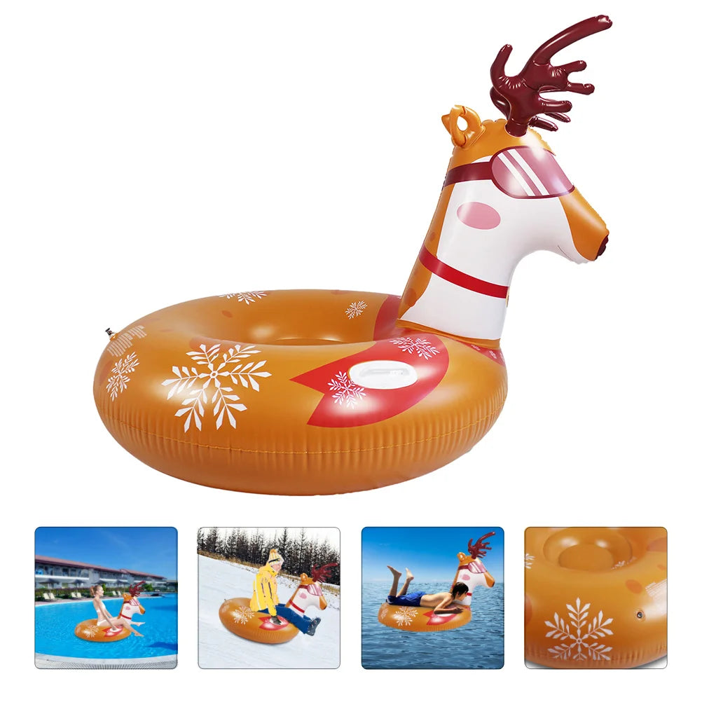 Inflatable Ski Ring Tubing Sled for Children Snow Sledge Tubes Sleds Skiing Toddler Playset Outdoor Toys Snowboard PVC