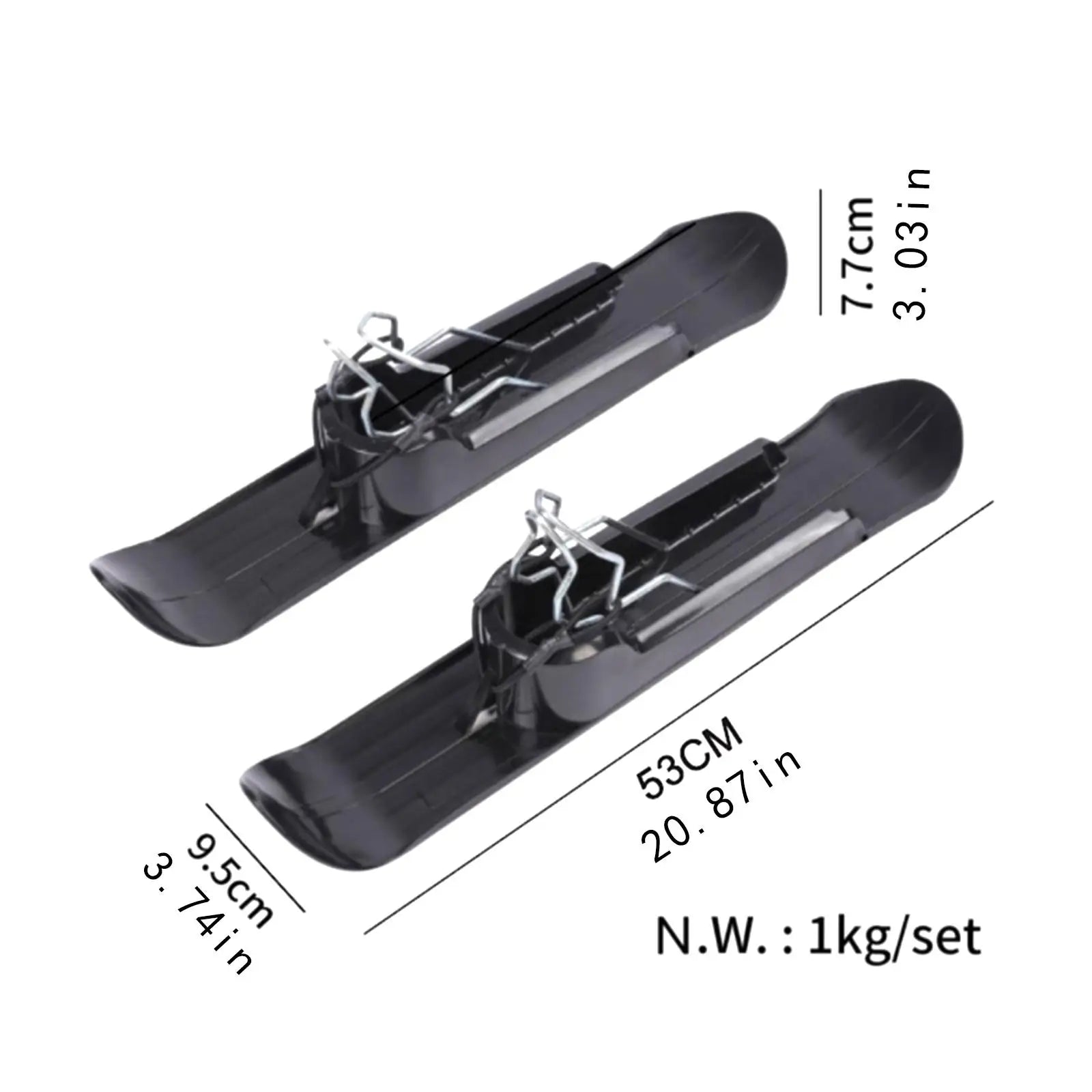 2X Snow Sledge Board Bike Snowboard Lightweight Snow Ski Skiing Board Ski Plate for Balancing Bike Disabled Wheelchair Scooter