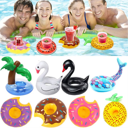1PC Inflatable Float Cup Pad Swimming Pool Drink Cup Stand Holder Cute Drink Pool Mat for Kids Toy Summer Pool Party Decorations