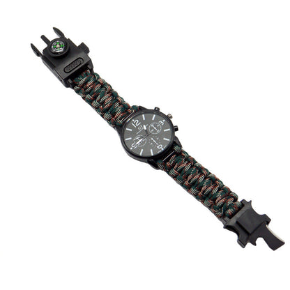 Abenteuertaugliche Survival-Uhr mit LED und Paracord