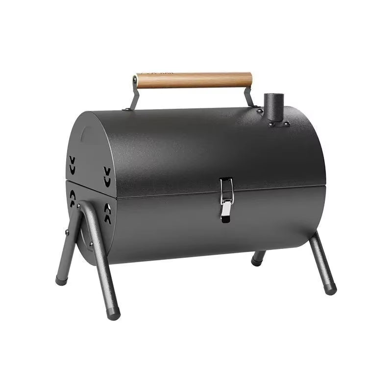 Portable Double-Sided Zibo Barbecue Grill Home Use Wood Charcoal Outdoor Camping Smoke Ring Cooker Dual Purpose Grill