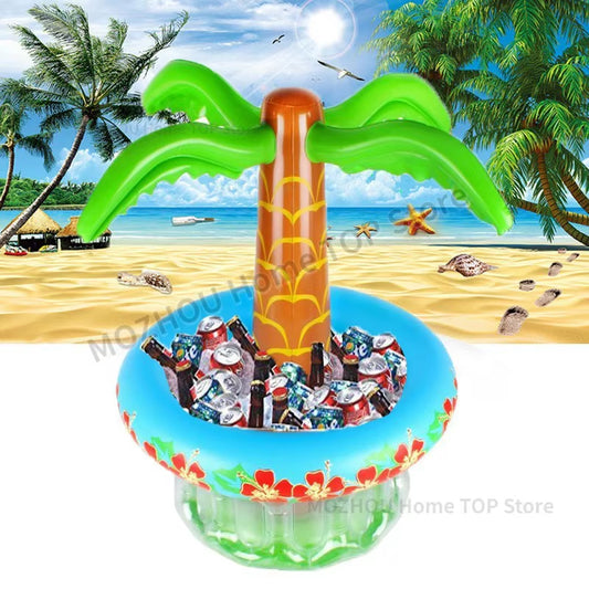 Inflatable Palm Tree Cooler Cooler for Pool Party Serving Bar Ice Tray Drink Holder Outdoor BBQ Picnic Luau Party Hawaiian Party