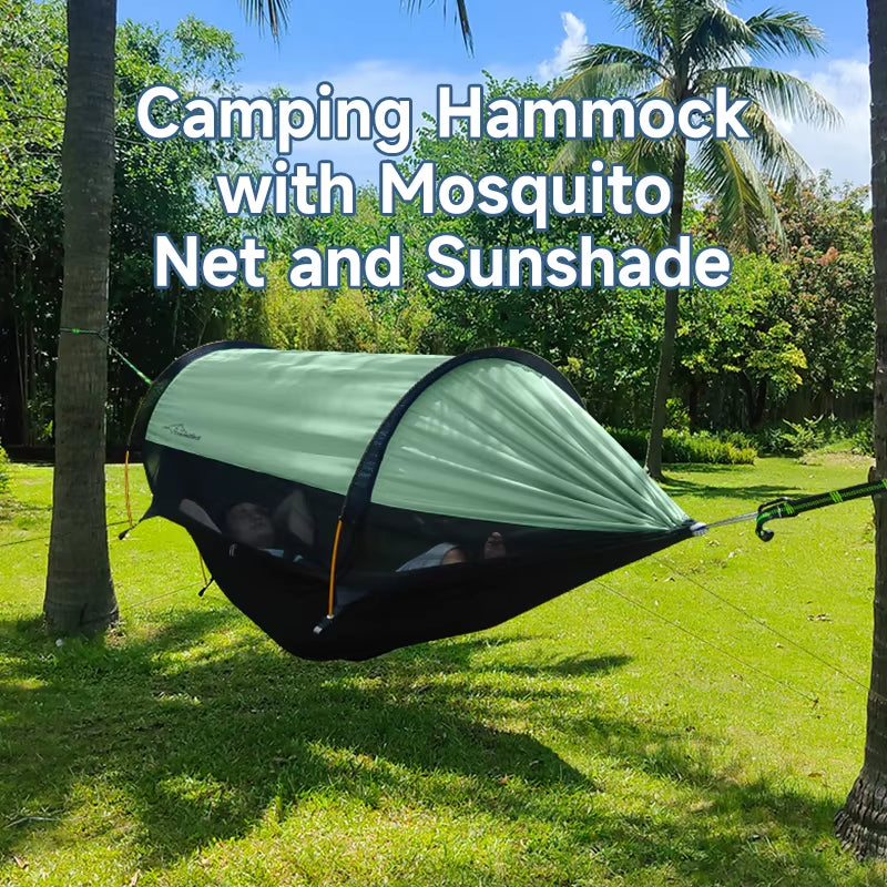 Premium Outdoor Double Hammock with Mosquito Net - Lightweight for Backpacking, Backyard, Hiking, and Camping