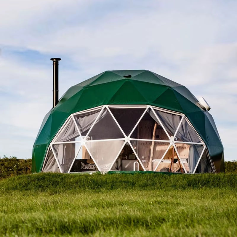 Geodesic Dome Tent - Luxury Outdoor Glamping Experience with Transparent Starry Sky Design and Free Global Shipping