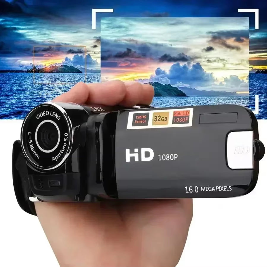 1080P Full HD Digital Camera 270° Rotation DV Video Recorder 2.7Inch Touch Screen Digital Camcorder 16X Digital Zoom CMOS Sensor