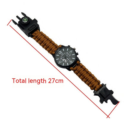 Abenteuertaugliche Survival-Uhr mit LED und Paracord