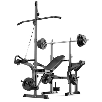 Fitness Equipment Home Bench Press Squat Frame Multi-Functional Weight Lifting Bed Barbell Combination Set Men'S Fitness Bench